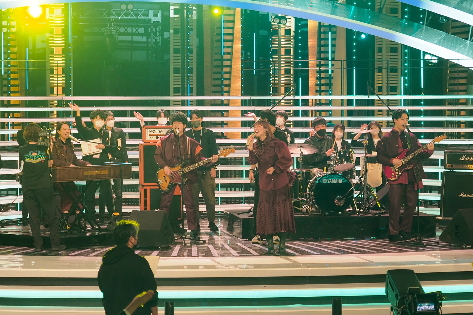 緑黄色社会（左から）peppe、穴見真吾、長屋晴子、小林壱誓／リハーサルの様子（C）NHK