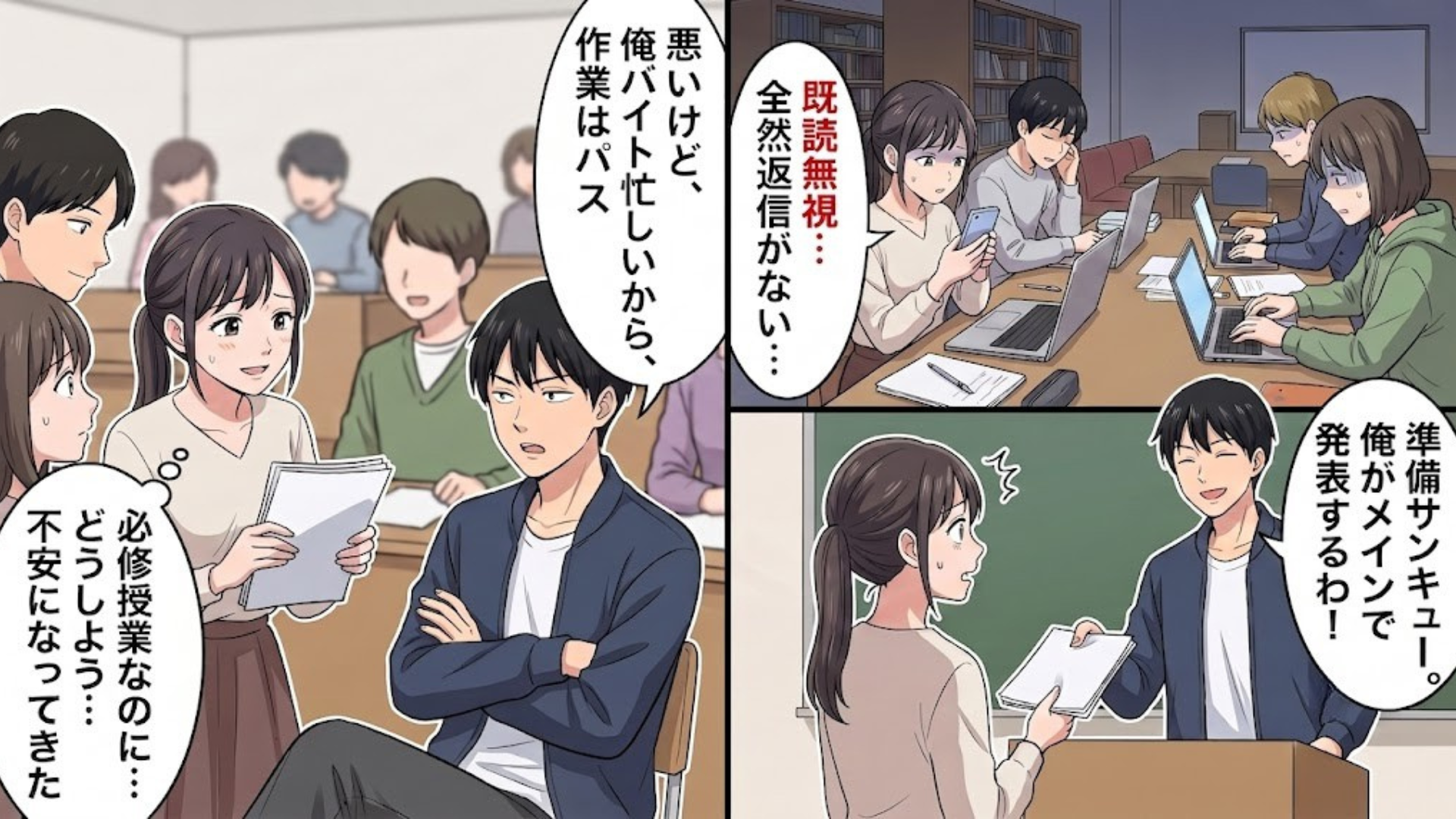 【大学】「俺がメインで発表する」作業に一切参加せず、サボっていた同級生。当日【まさかの事態】に...！？