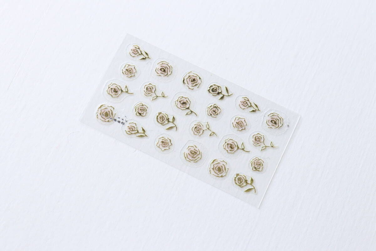 ロマンティック薔薇デザインのネイルアートフィルムのシート全体 ロマンティック薔薇デザインのネイルアートフィルムのシート全体
