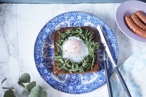 春菊と卵のすき焼き風巣ごもりサンド