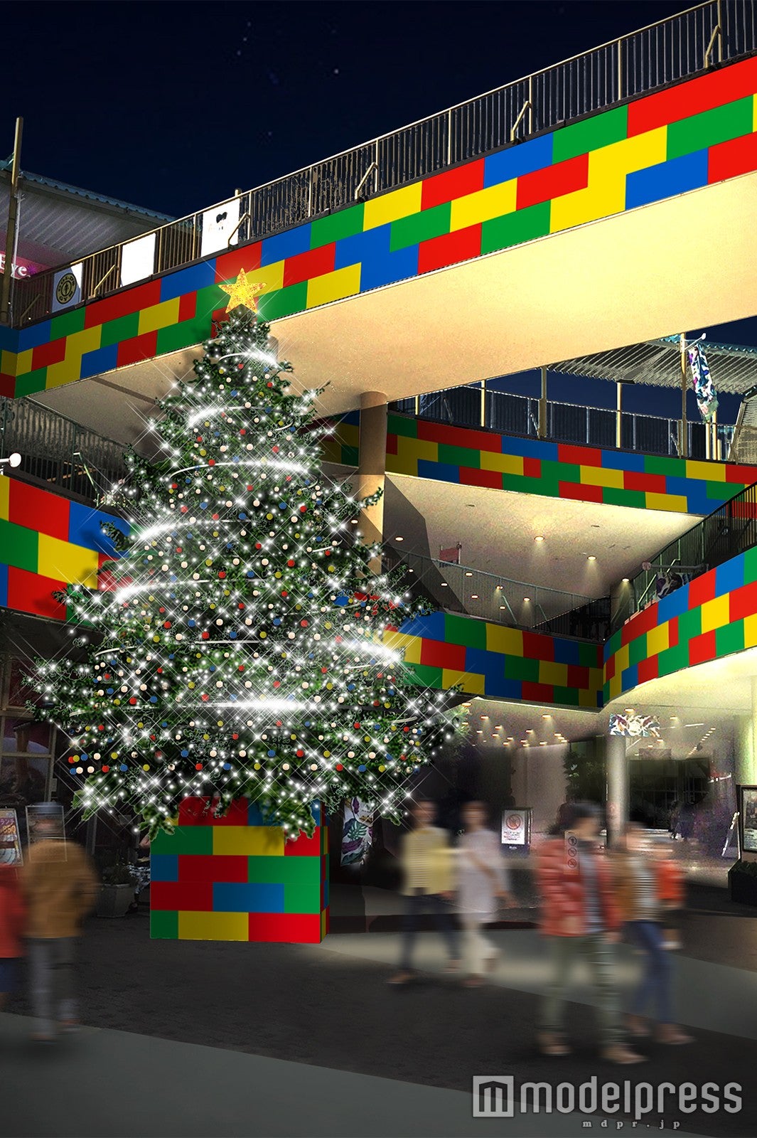 LEGOブロック6万個の巨大クリスマスツリー輝く　「レゴランドジャパン」とコラボ／画像提供：アスナル金山