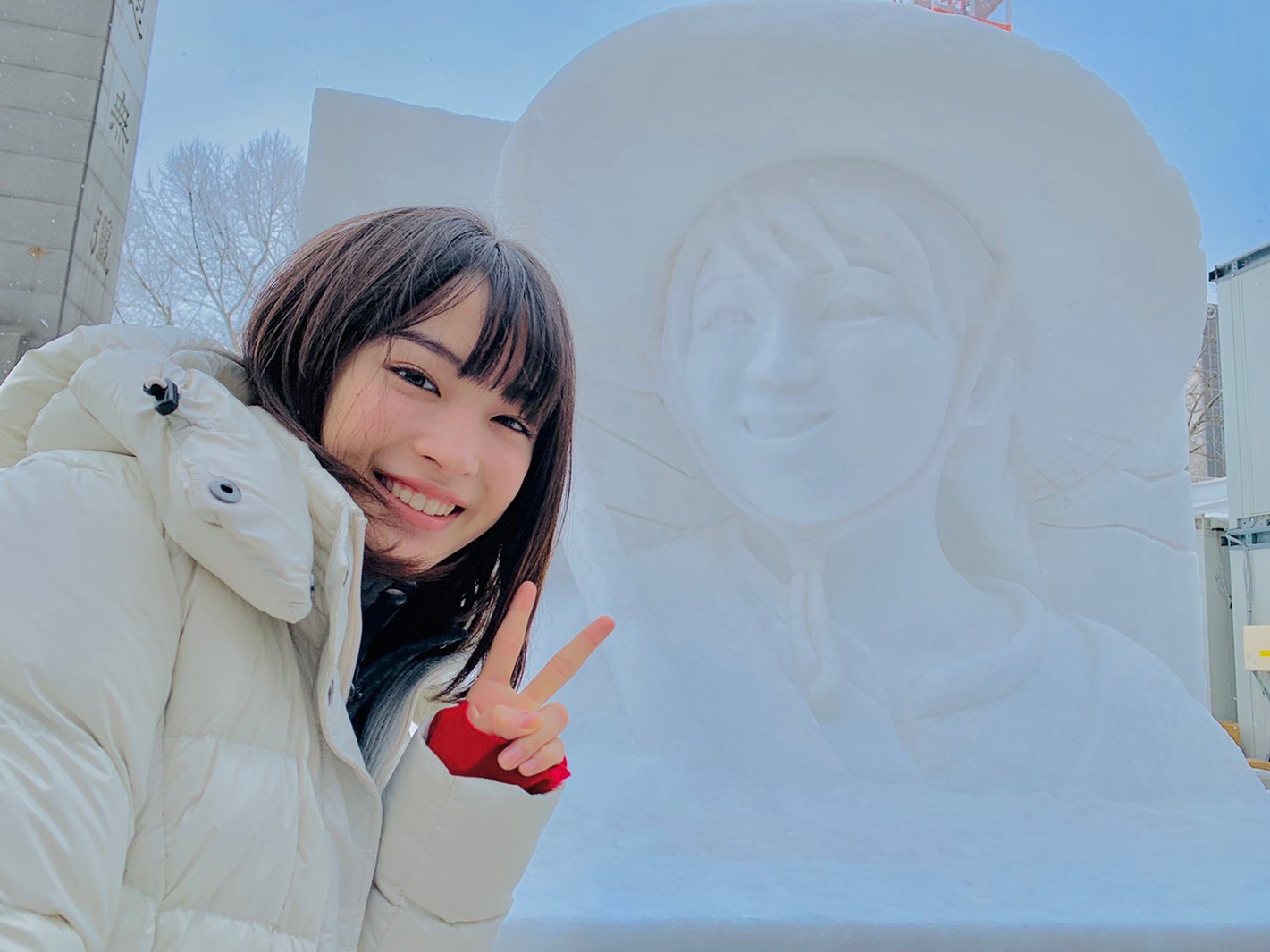 広瀬すず、朝ドラ初の「なつぞら」“なつ”雪像と対面「とってもうれしい」 開会式に登場