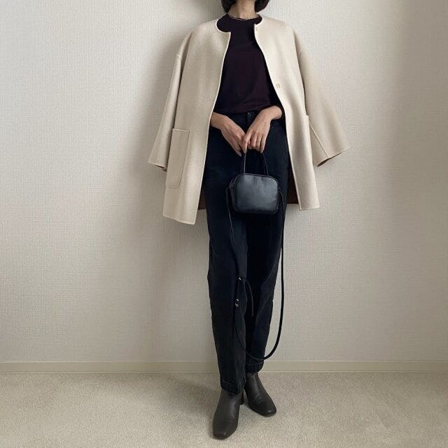 アラフォー きれいめカジュアルコーデ 2023秋 アラフォー 40代 コーデ きれいめカジュアル きれカジ キレカジ コーディネート レディース 着こなし おすすめ オススメ 体型カバー おしゃれ お洒落 オシャレ トレンド デニムコーデ コート 黒 ブラック