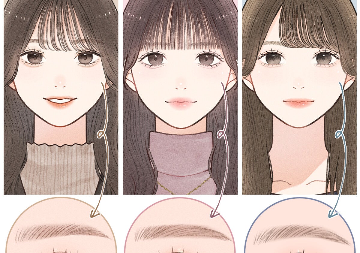 上がり目・下がり目・並行目「目の角度別・似合う眉の描き方」3選