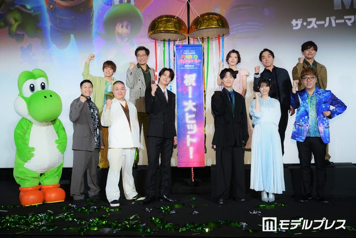 (後列左から)山下大輝、三宅健太、志田有彩、関智一、竹内栄治(前列左から)チョコレートプラネット、宮野真守、畠中祐、西野七瀬、HIKAKIN(C)モデルプレス
