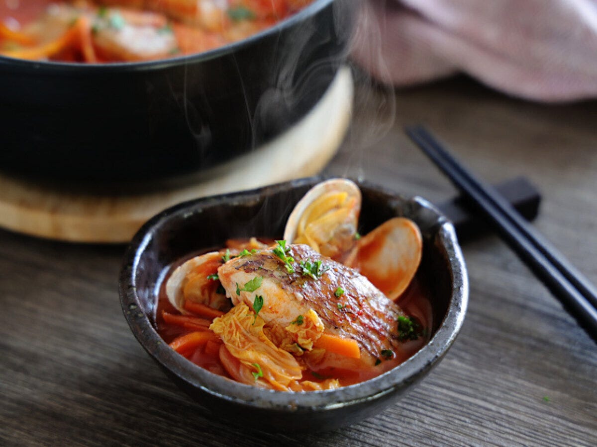 和風トマトパッツァ鍋できあがり 和風トマトパッツァ鍋できあがり