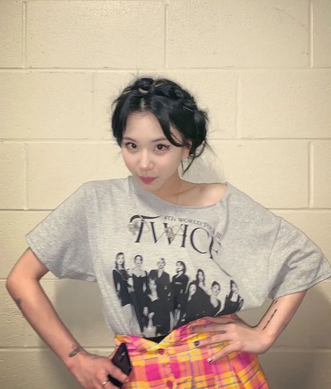 TWICEチェヨン、両腕のタトゥーもチラリ 米公演満喫ショットに「カッコよすぎる」の声