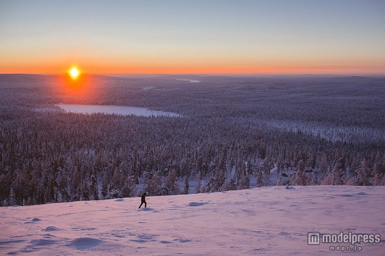 ラップランド地方の夕焼け／画像提供：フィンランド政府観光局