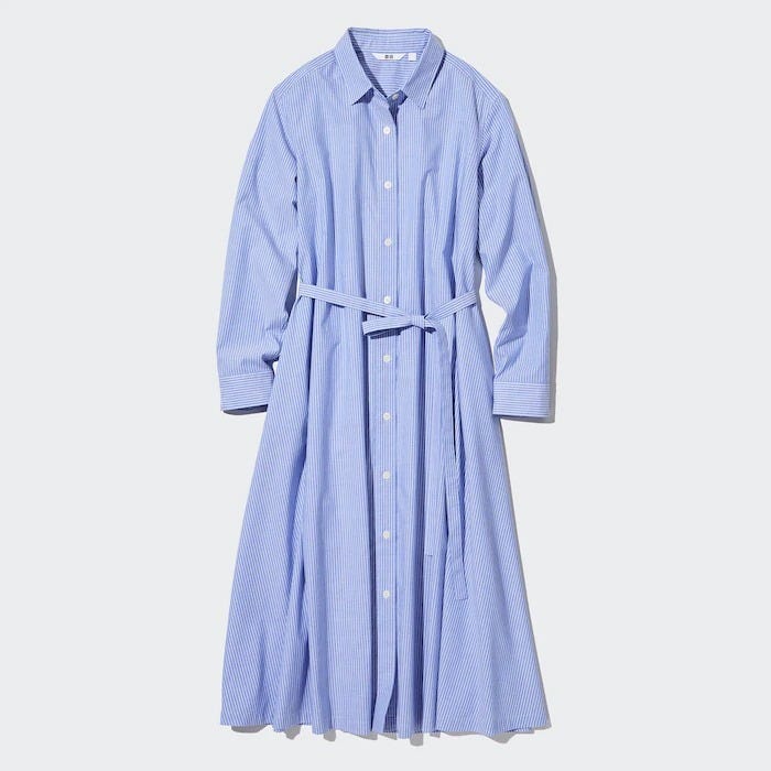 ユニクロ ワンピース 値下げ 2023 ユニクロ uniqlo レディース おすすめ オススメ コスパ 2023 冬 セール 春 ワンピース ストライプコットンAラインシャツワンピース ストライプ