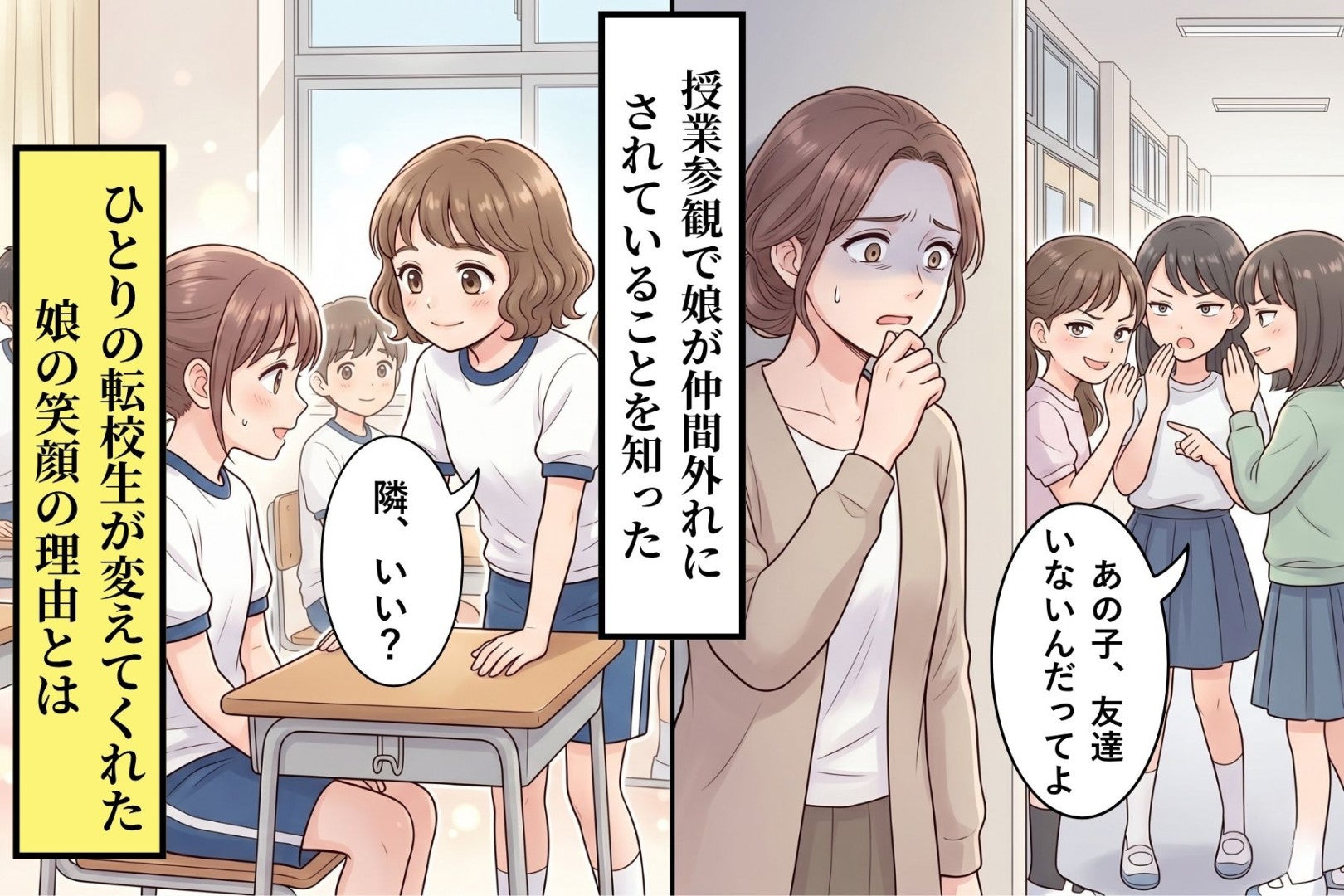 「あの子、友達いないんだってよ」と娘を仲間外れにするクラスメイト→転校生が変えた"教室の空気"
