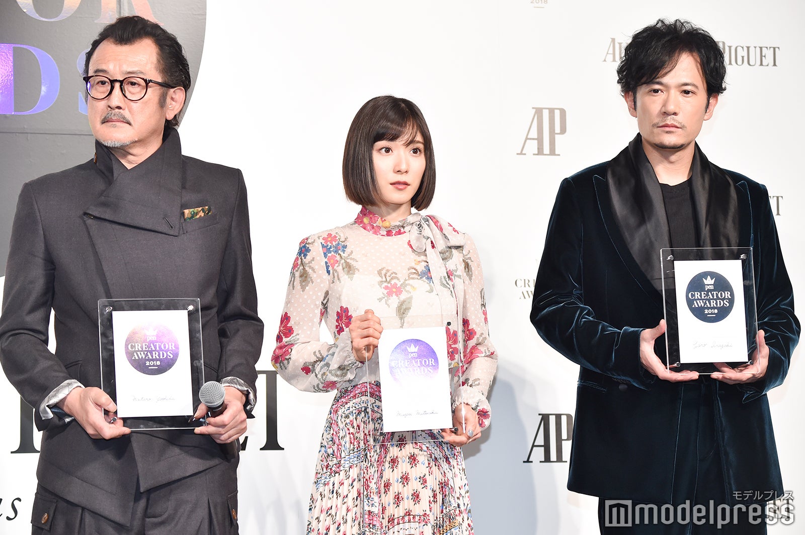 吉田鋼太郎、松岡茉優、稲垣吾郎 （C）モデルプレス