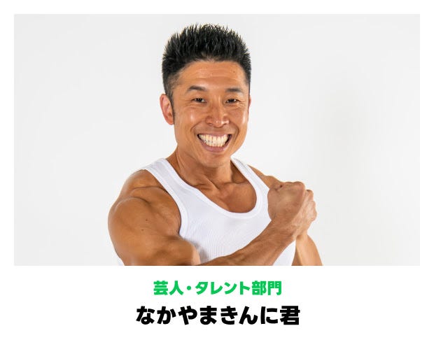 芸人・タレント部門:なかやまきんに君(提供写真)