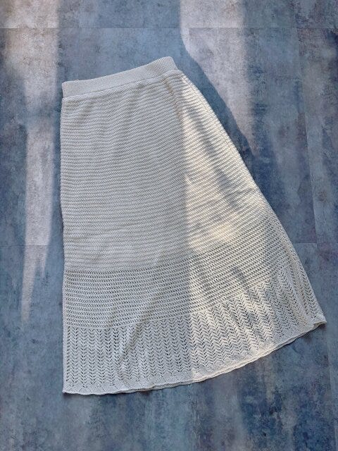 GU　透かし編みニットスカート　NATURAL