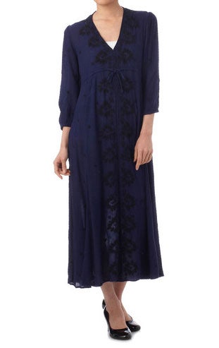 フラワー刺しゅう八分袖マキシワンピース「Free People」28,620円（税込）