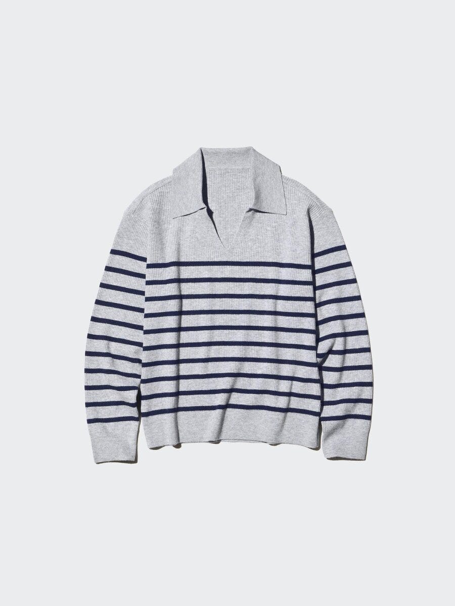 2026ユニクロ女性おすすめ洗えるウォッシャブルニットリブポロセーター