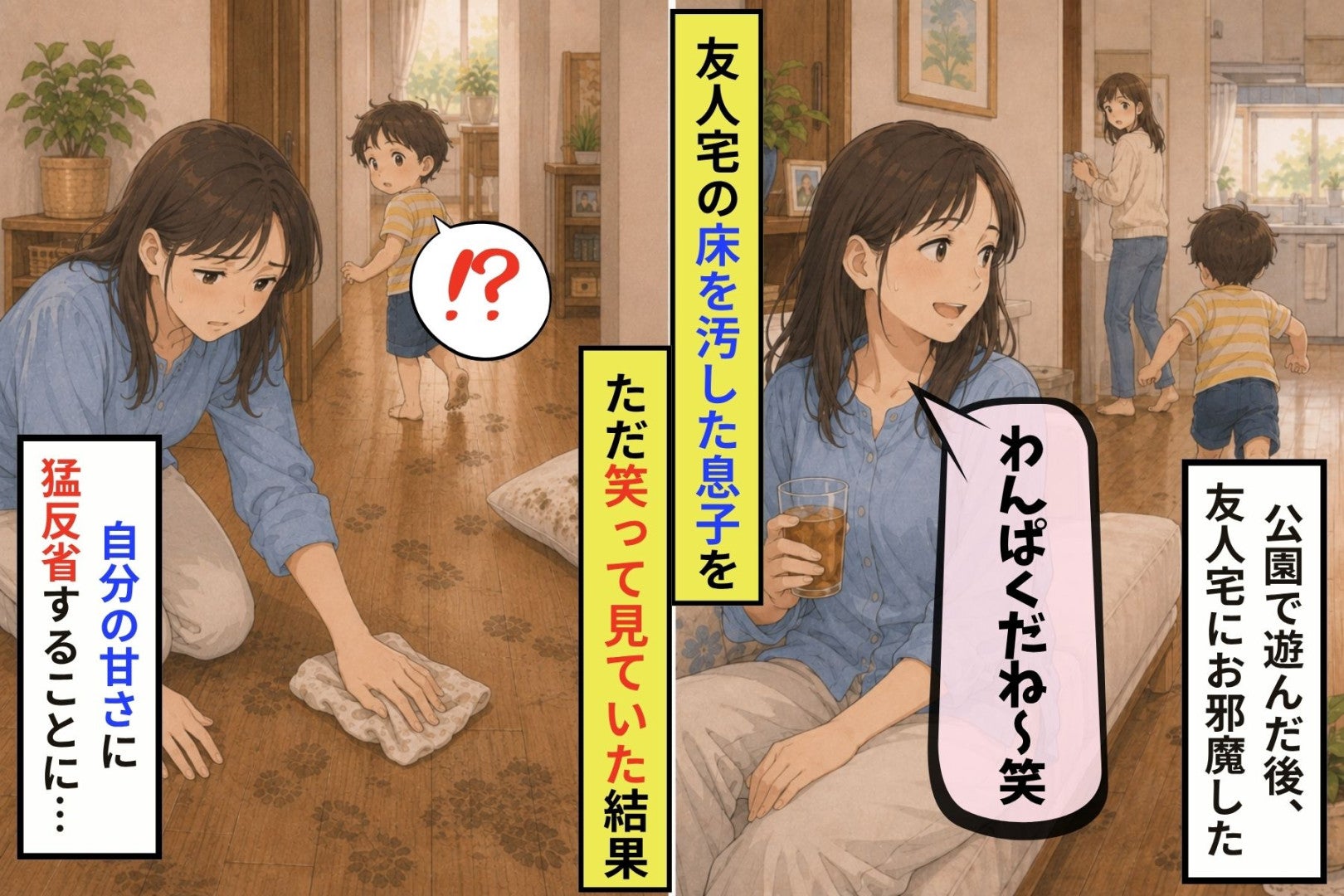 友人宅の床を汚した息子より先に、私が謝れなかった理由