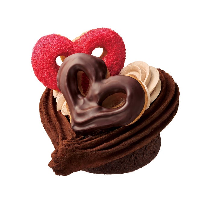 ミスタードーナツ「トリオハート ショコラ&プラリネ」(提供写真)