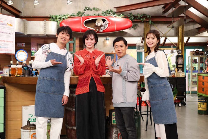 石田明、伊原六花、岡村隆史、橋本和花子(提供写真)