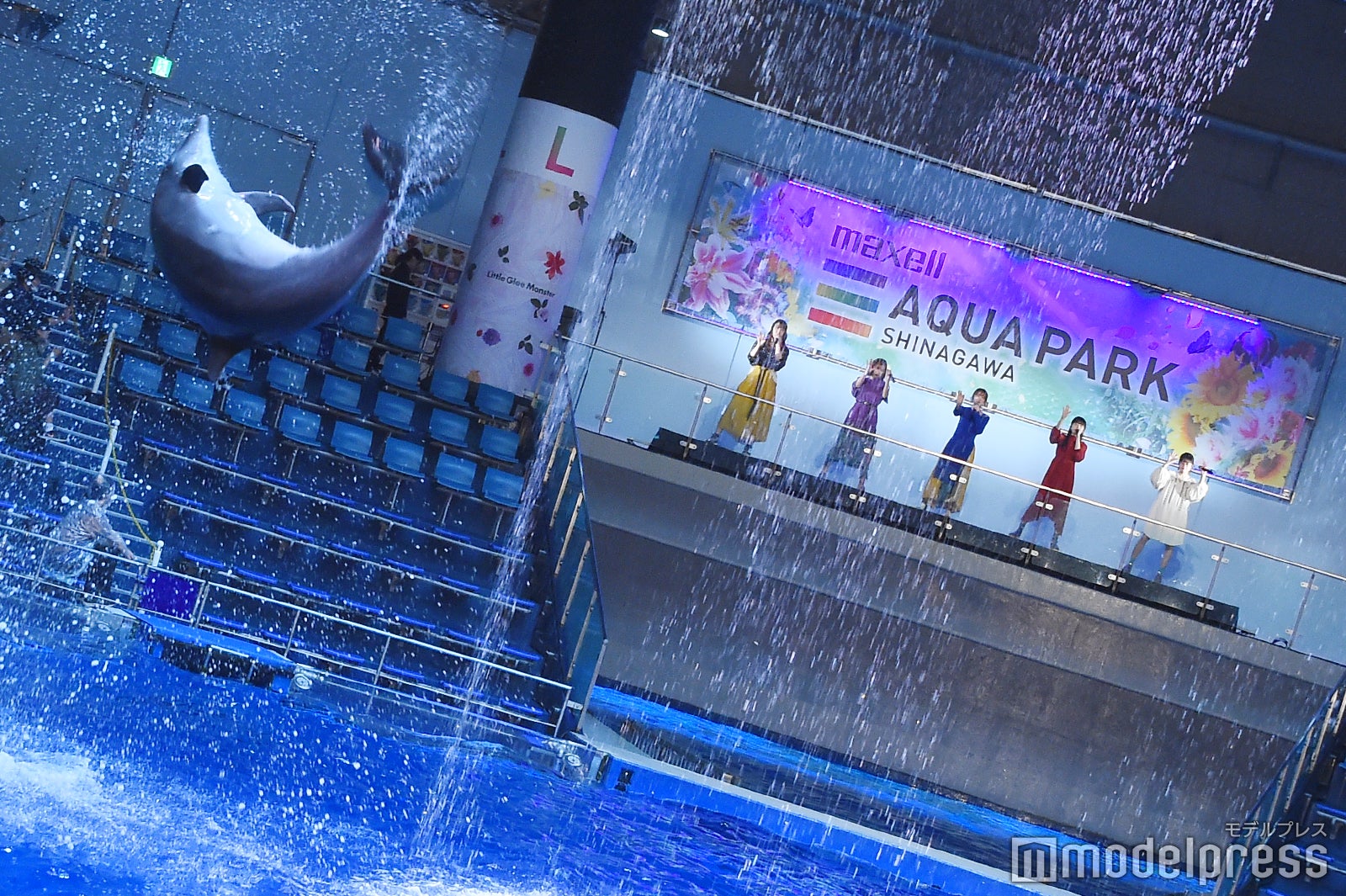 イルカとリトグリ（左から）かれん、MAYU、芹奈、manaka、アサヒ（C）モデルプレス