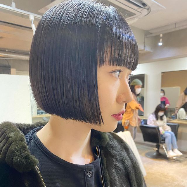 面長さんに似合うワンレンボブ 憧れのヘアスタイルで小顔見えを叶えよう モデルプレス