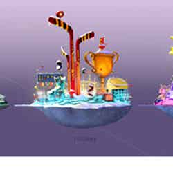 ディズニー／ピクサー「インサイド・ヘッド」、ライリーの人格を形成する島のコンセプトアート、一番左が「家族の島」（C）2015 Disney／Pixar