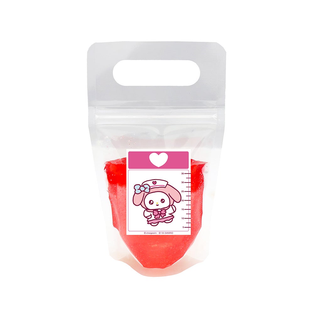 マイメロディのピンクのエネルギー◇ぷるぷるドリンク～ピーチ＆ベリー～650円（◇＝は正式にはハートマーク）（C）2025 SANRIO CO., LTD. APPROVAL No.P1602284 （C）choigosim