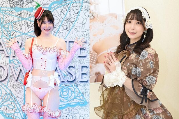 “2.5次元モデル”あまつまりな、キュートなピンク水着＆メイド服を