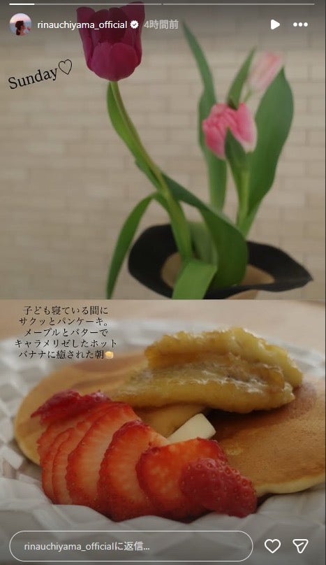 内山理名Instagramストーリーズより