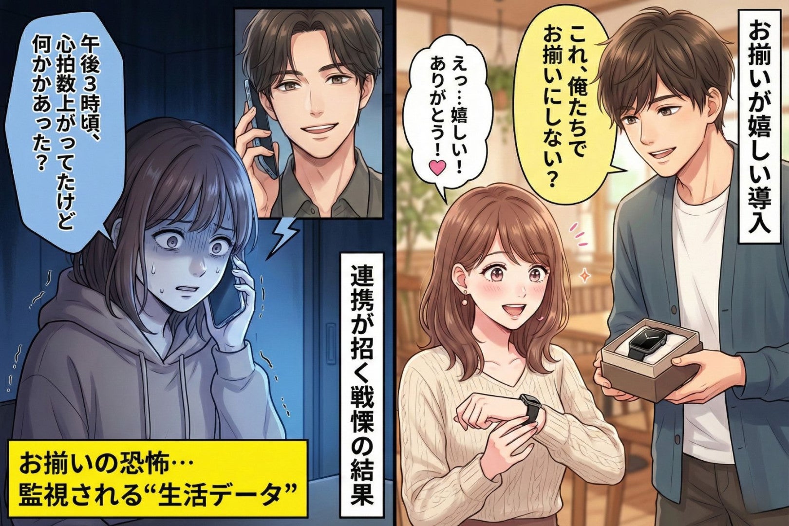 彼が突然スマートウォッチを買って「一緒につけよ」→連携したら私の“生活データ”を細かく見ていて…同じ立場になってもらった話