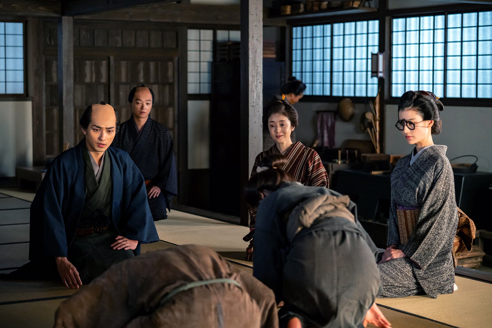 （左から）横浜流星、染谷将太、高岡早紀、橋本愛ら「べらぼう～蔦重栄華乃夢噺～」第28話（C）NHK