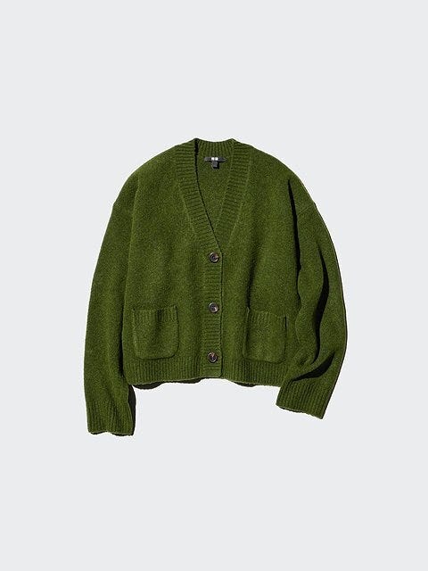 ユニクロのスフレヤーンショートカーディガン