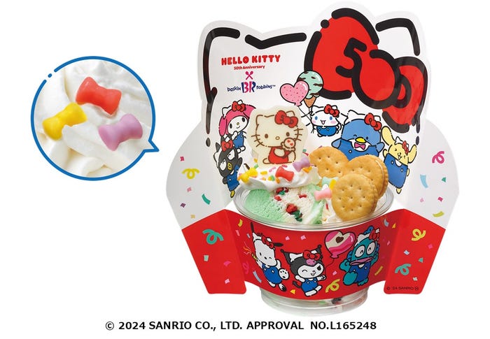 みんなでお祝いサンデー800円(C)2024 SANRIO CO., LTD. APPROVAL NO.L165248