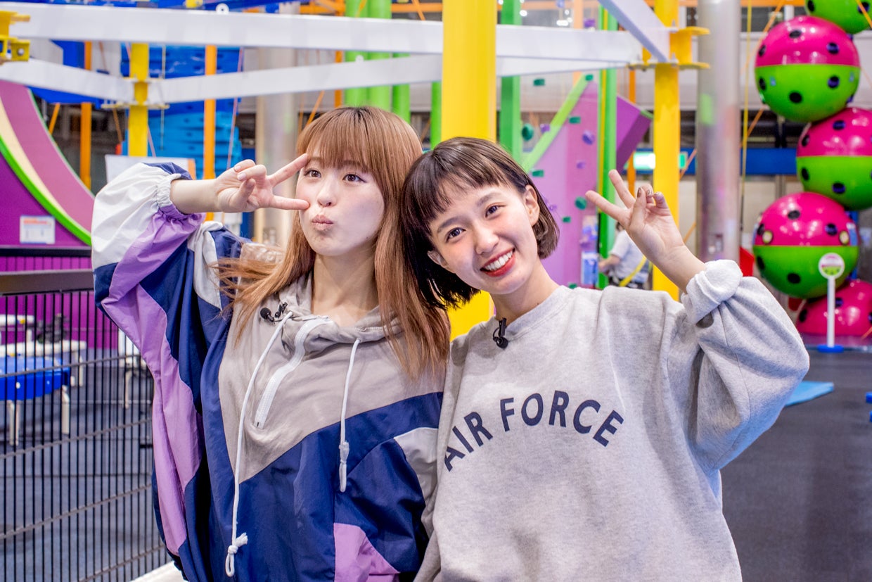 正月太り解消にぴったり！注目の室内アクテビティー施設をやのあんな＆柴田紗希が体験＜Kawaii JAPAN-da!!＞