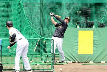 阪神に朗報 近本光司、屋外でのフリー打撃再開 死球骨折から2カ月 復活への23スイング