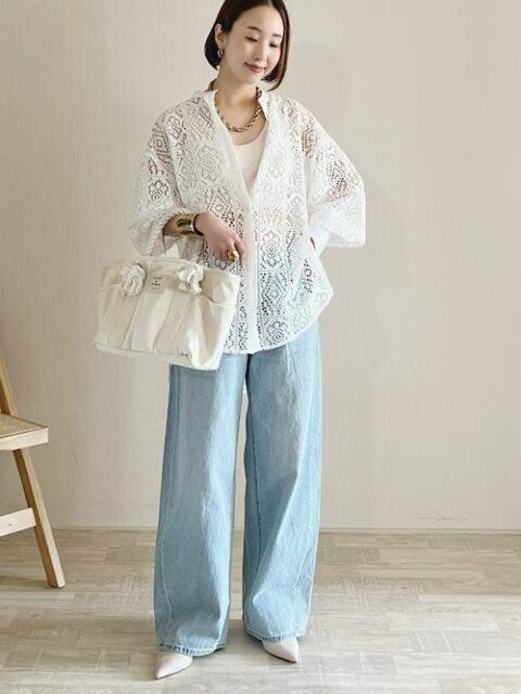 シアートップス　コーデ　夏