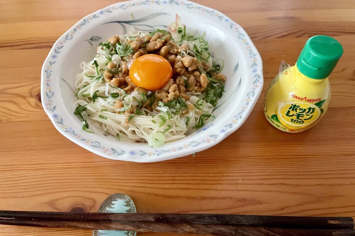 納豆塩麹そうめん