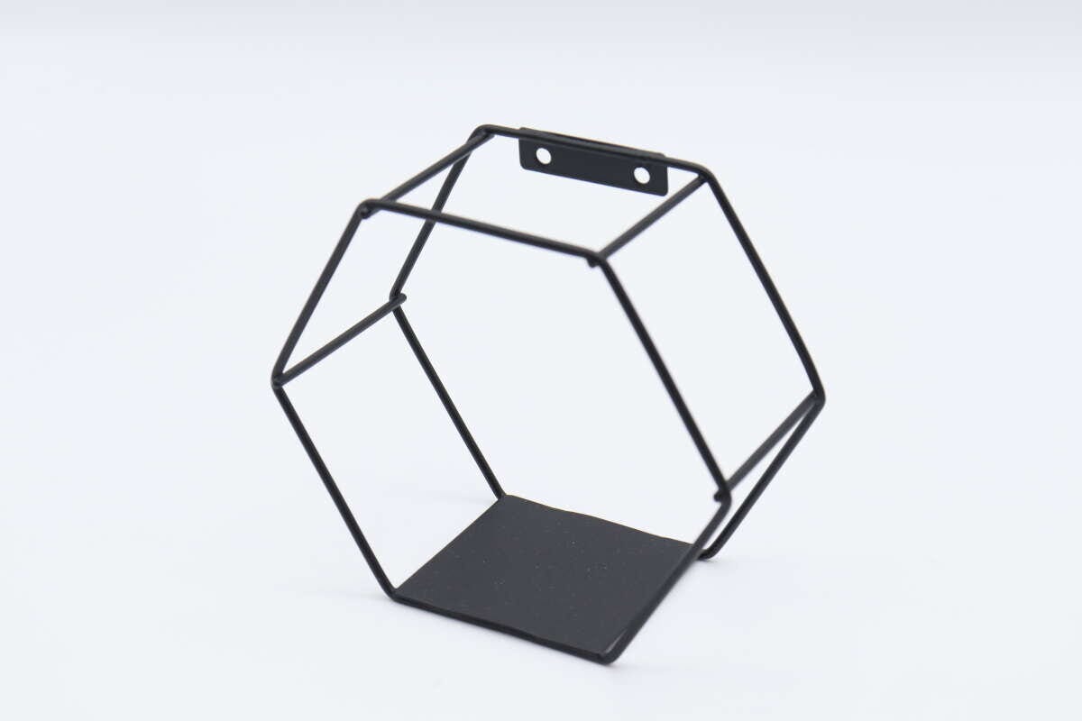 ダイソーのアイアン壁掛けインテリア収納（六角形）2