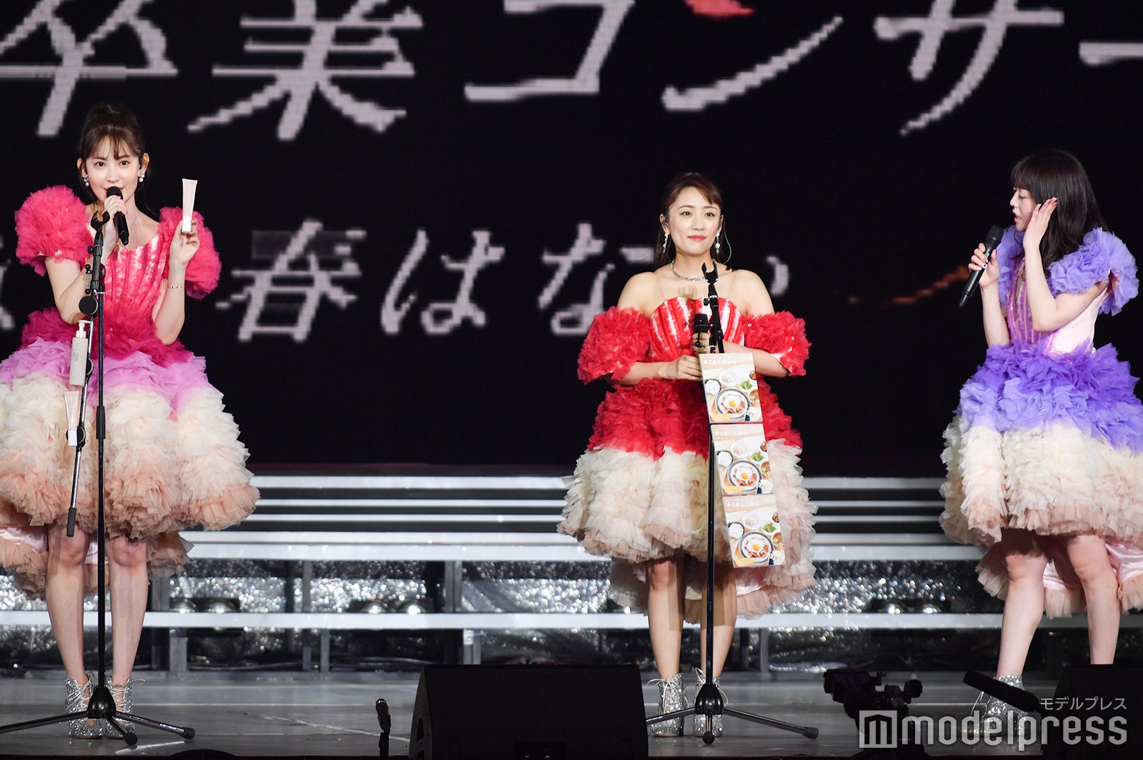 宣伝をする小嶋陽菜、高橋みなみ「峯岸みなみ卒業コンサート～桜の咲かない春はない～」（C）モデルプレス