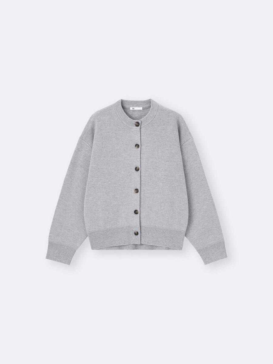 2026gu大人女性おすすめグレースウェットライクニットドルマンスリーブカーディガン