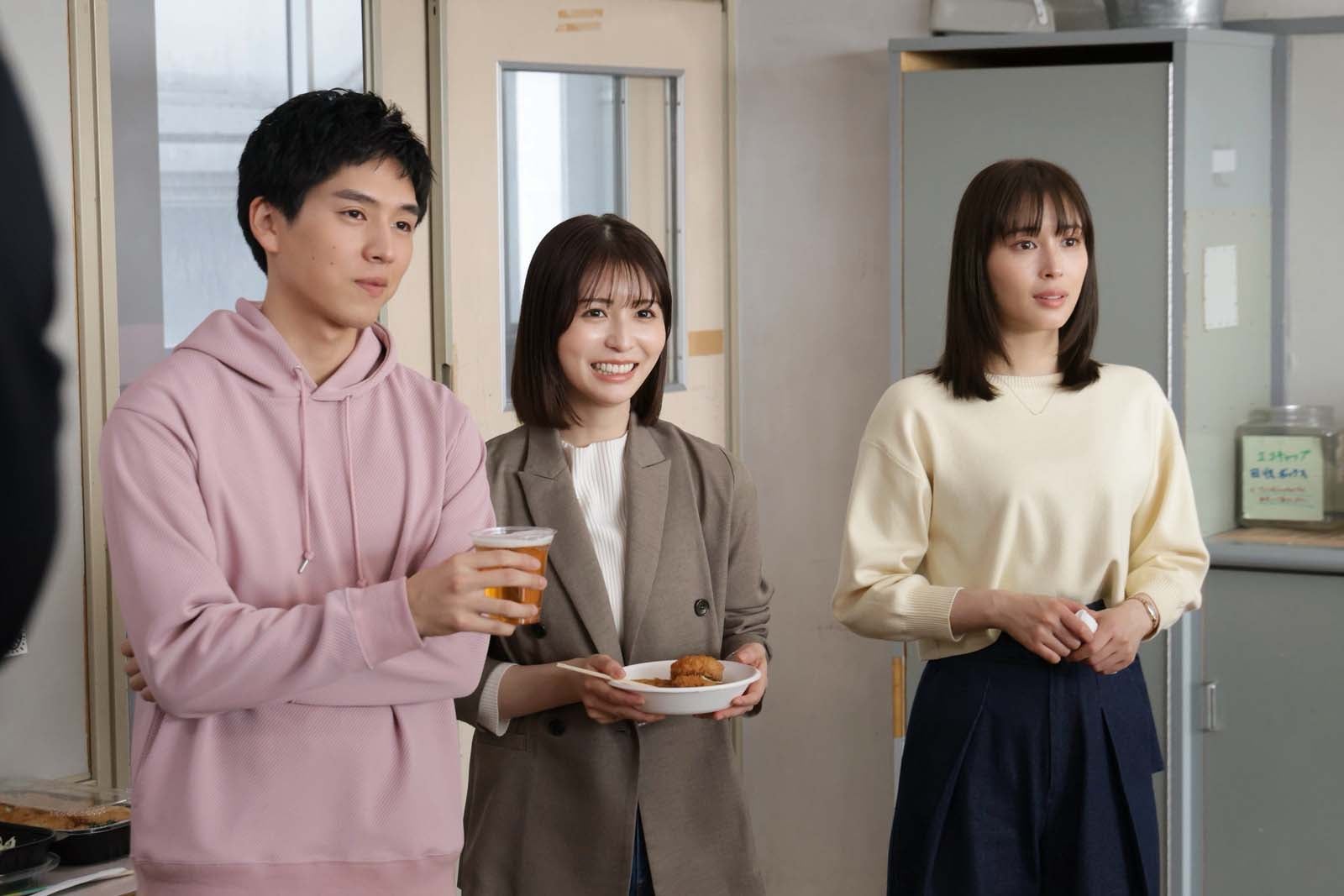 坂東龍汰、長濱ねる、広瀬アリス「366日」第1話より（C）フジテレビ