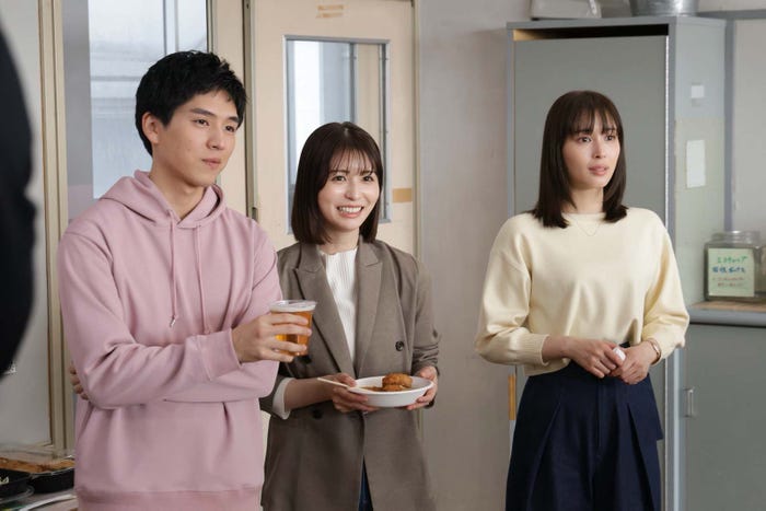 坂東龍汰、長濱ねる、広瀬アリス「366日」第1話より(C)フジテレビ