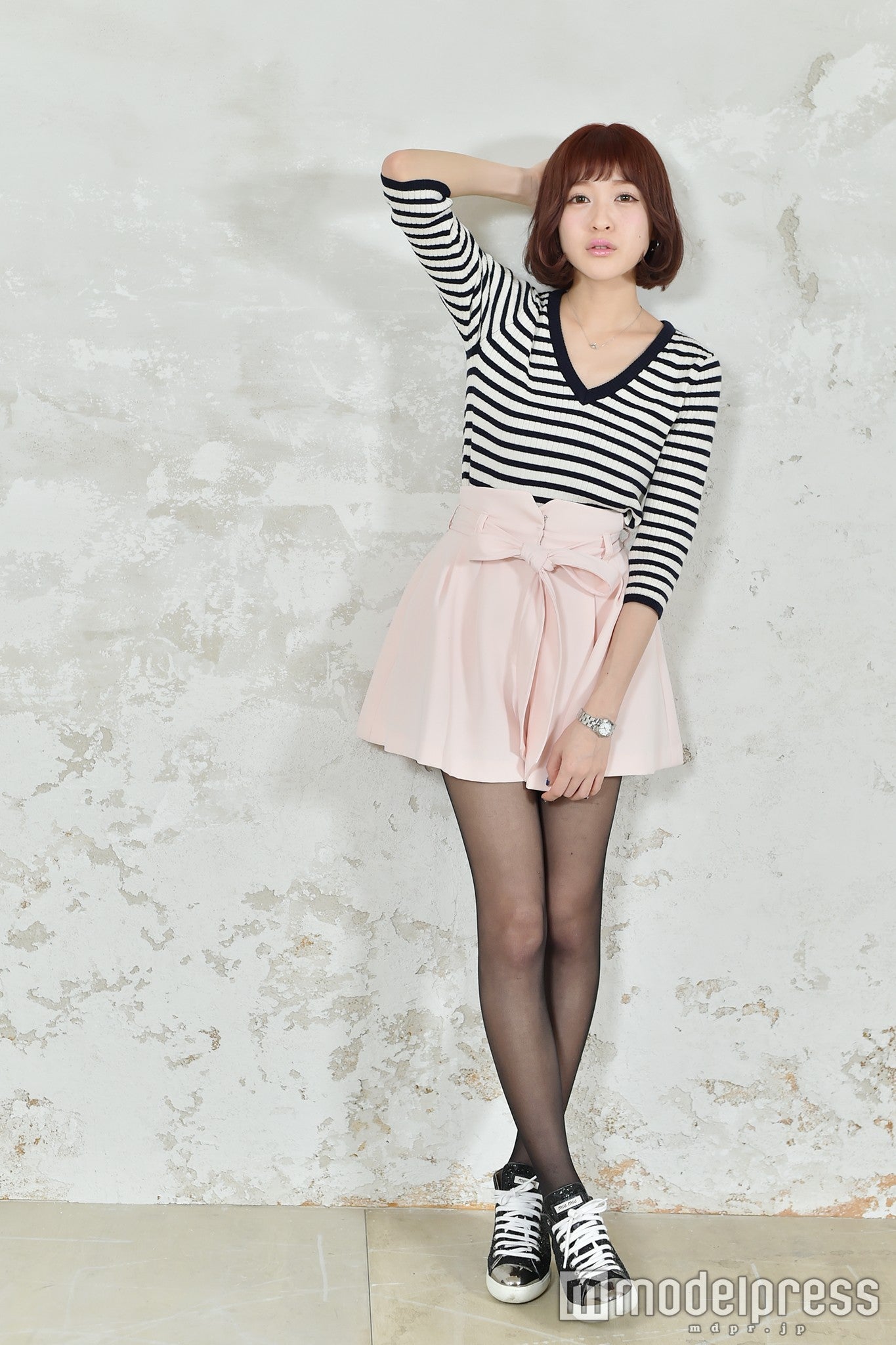 私服／パステルピンクのスカートで春らしく／すぅ（C）モデルプレス