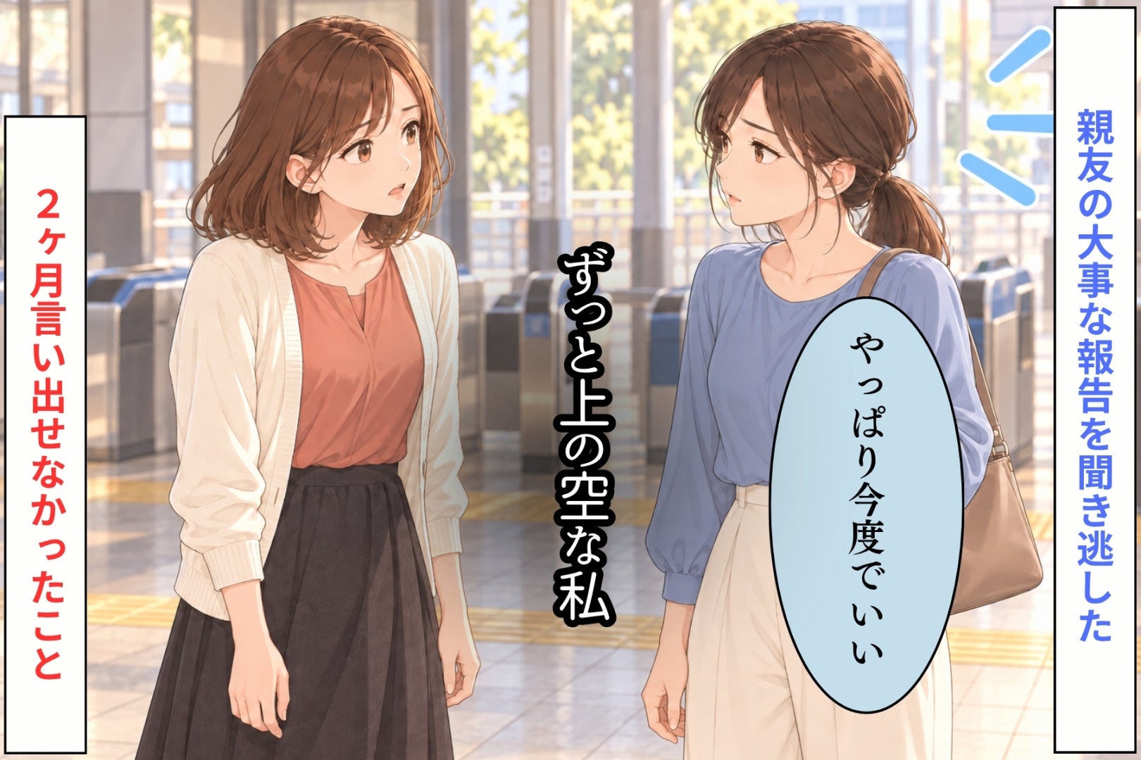 親友に「やっぱり今度でいい」と言った私→上の空だった２カ月間の事情