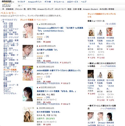 北川景子、初の写真集「北川景子1st写真集『27』」が「Amazonランキング」　1＆2位を独占／Amazonより