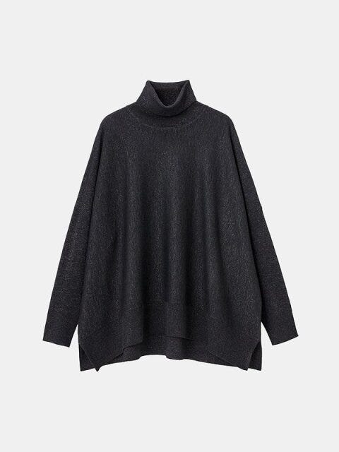 PLSTのラメポンチョセーター