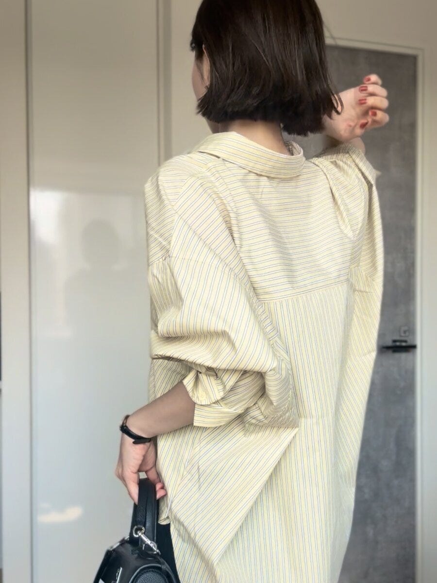 GUドルマンスリーブストライプシャツ GUドルマンスリーブストライプシャツ XLサイズ 首元の抜け感