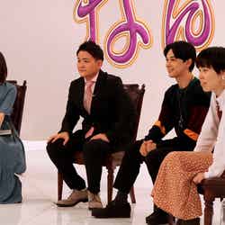 （左から）弘中綾香アナウンサー、ノブ、吉沢亮、誠子（C）テレビ朝日