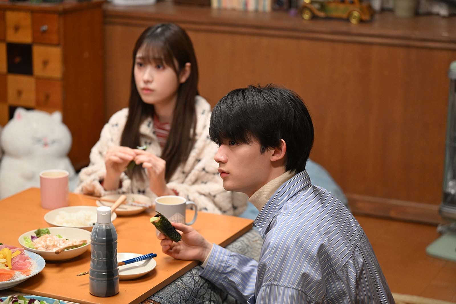 高橋ひかる、藤原大祐「リビングの松永さん」最終話より（C）カンテレ