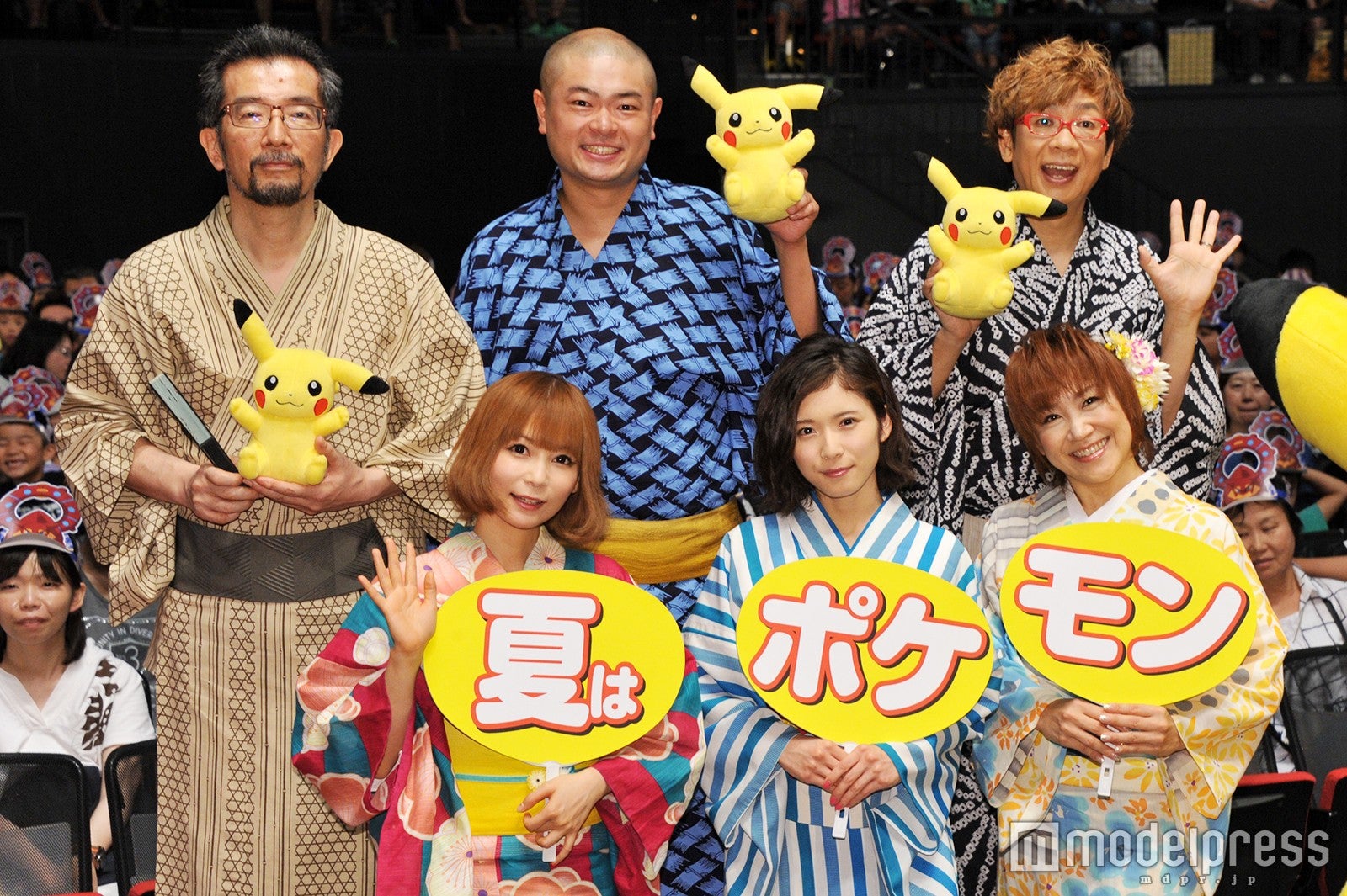 （上段左から）湯山邦彦監督、あばれる君、山寺宏一（下段左から）中川翔子、松岡茉優、松本梨香（C）モデルプレス