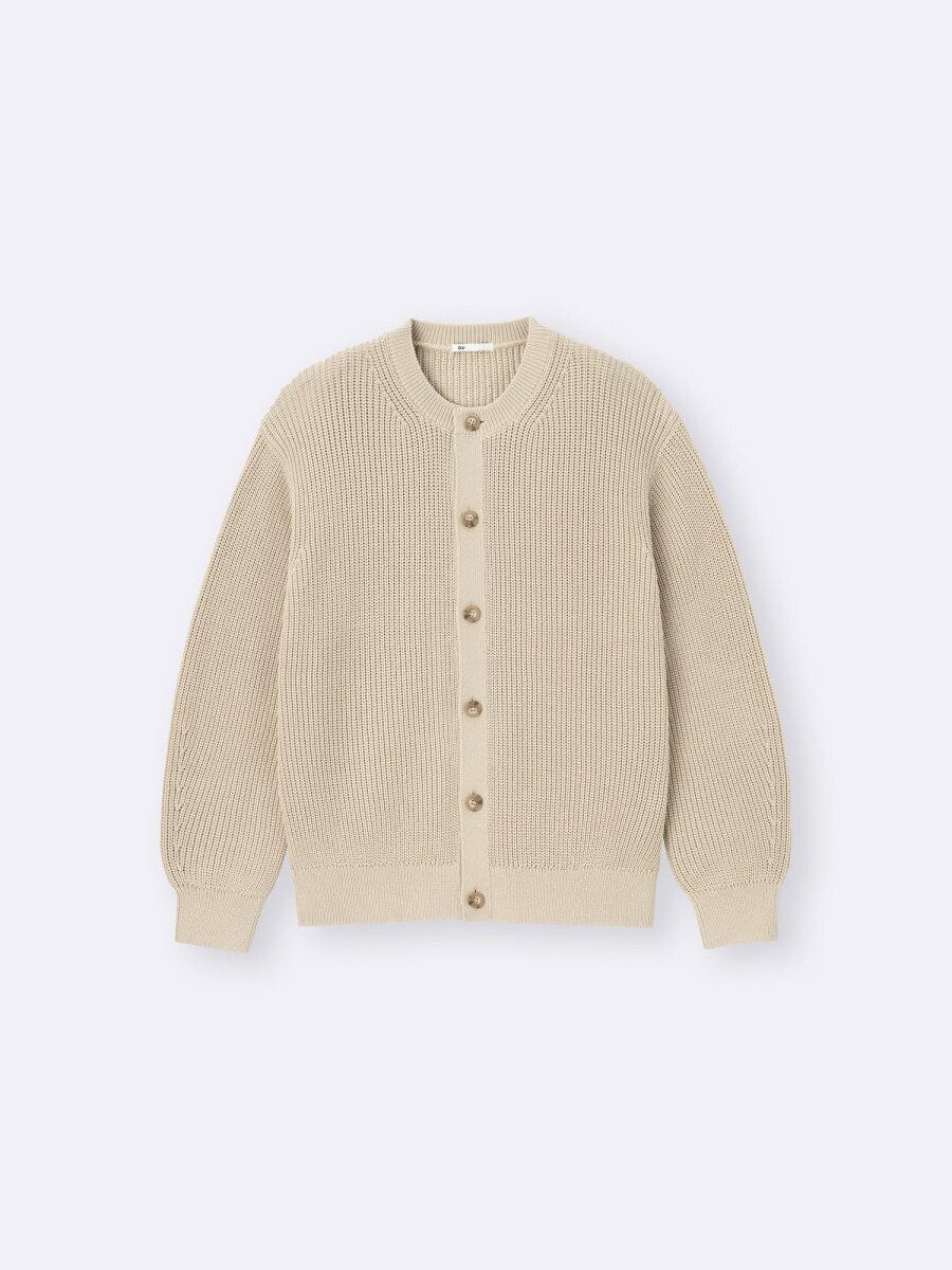 2026春gu大人女性おすすめリリヤーンクルーネックカーディガン